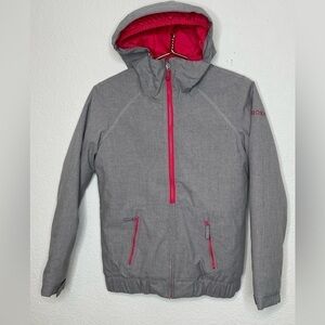 ROXY jacket snow ski girls youth large 12 gray and pink